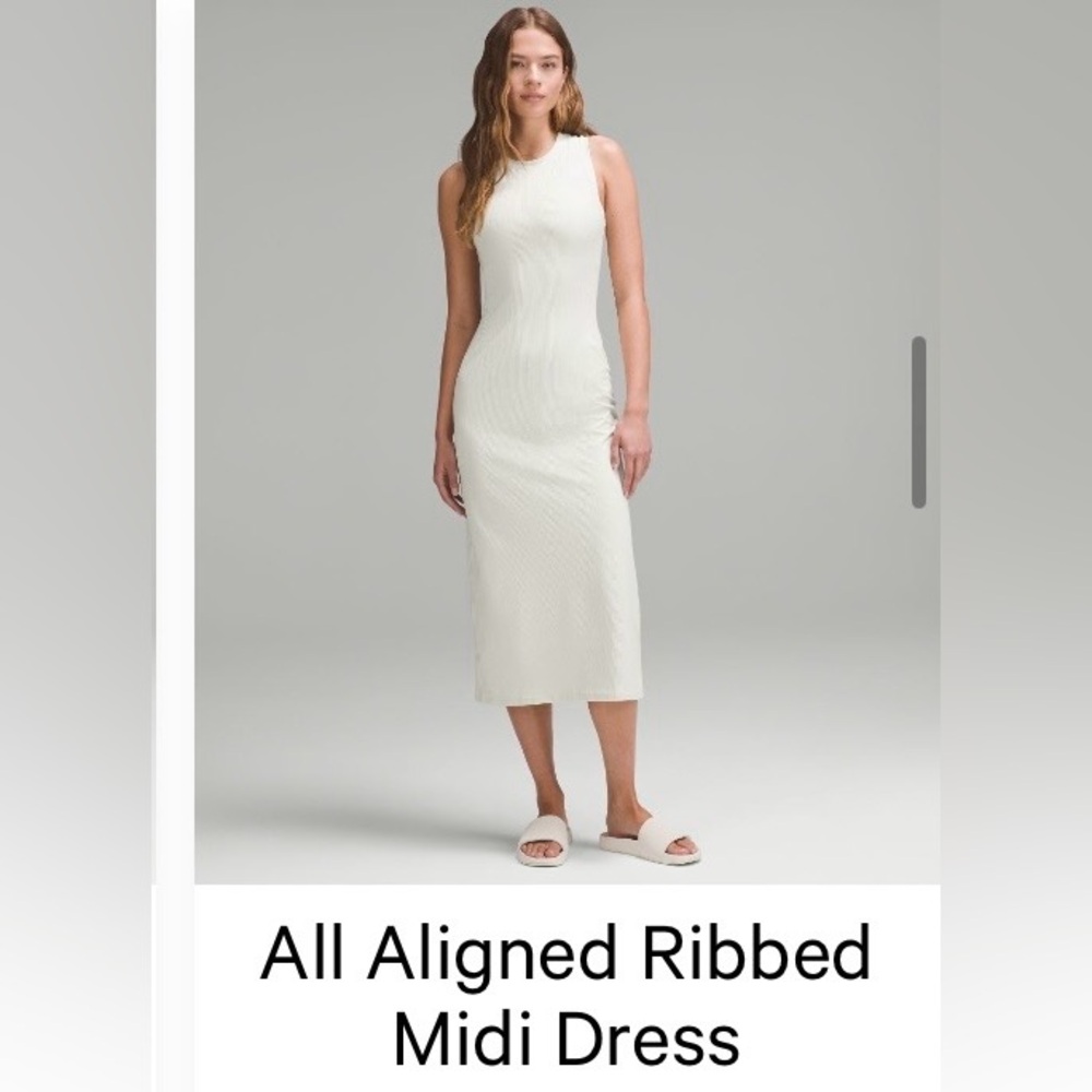 Lulu lemon - All aligned ribbed midi dress in bone
